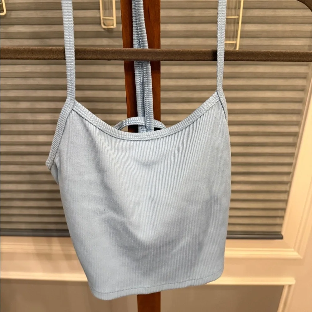 ALO Light Blue Ribbed Tank Top Small